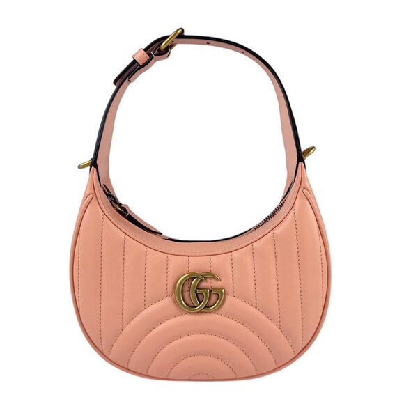 GUCCI Pink Leather GG Marmont Shoulder Bag - Picture 1 of 5